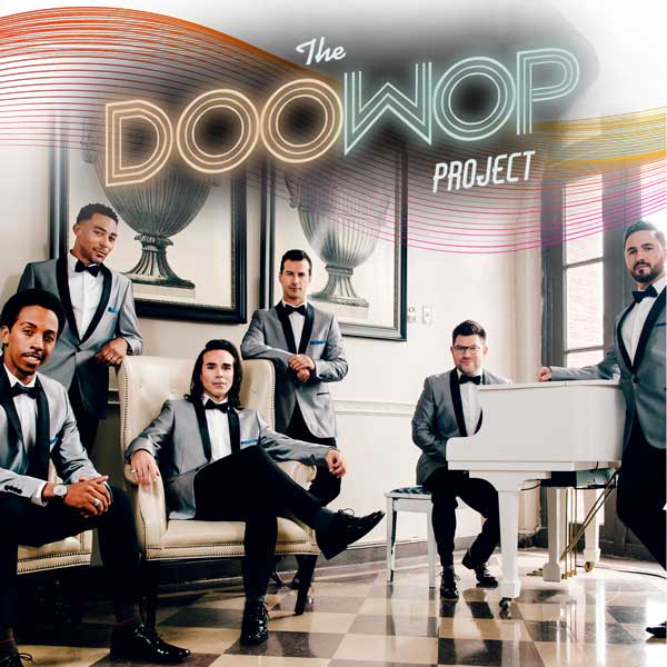 An album cover of six men sitting and standing in a room for the DOOWOP Project.